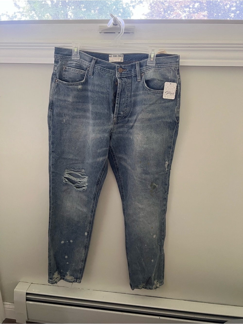 Washed Blue Distressed FP Jeans
